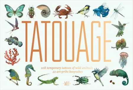обложка книги Tatouage. Wild: 108 Temporary Tattoos of Wild Animals and 21 Art-Print Keepsakes книга Tatouage. Wild: 108 Temporary Tattoos of Wild Animals and 21 Art-Print Keepsakes, автор: Lucille Clerc